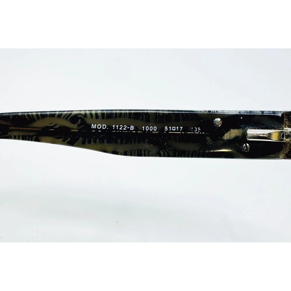 Versace Eyeglasses Womens Silver Black Greca Rhinestone 1122-B 51-17-135